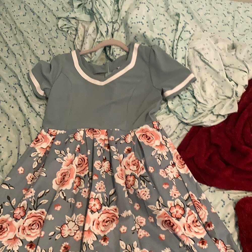 1950S FLORAL PATCHWORK SWING DRESS